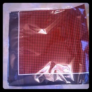 Red and navy pocket square
